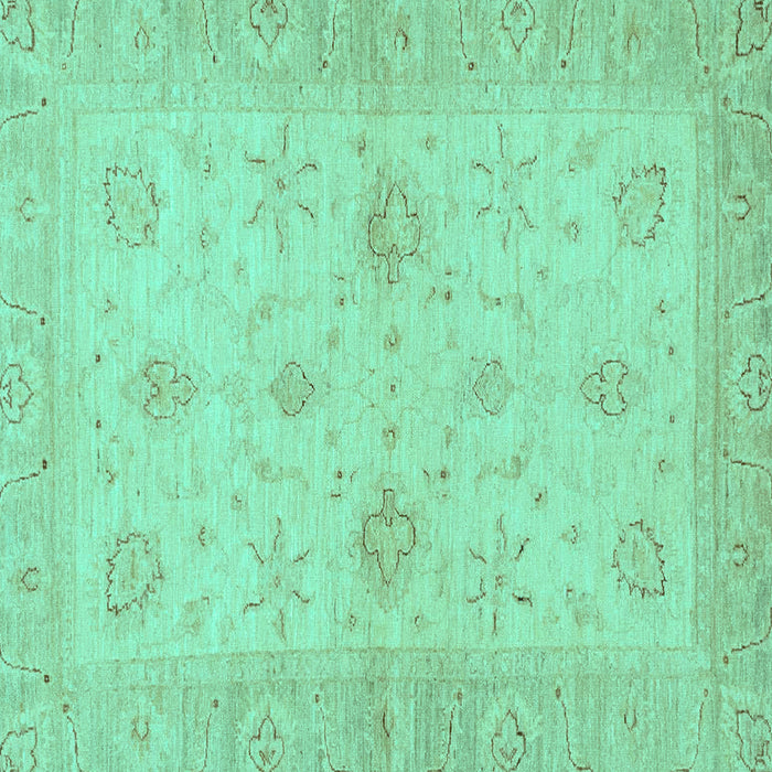 Square Machine Washable Oriental Turquoise Traditional Area Rugs, wshabs3990turq