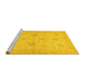 Sideview of Machine Washable Oriental Yellow Traditional Rug, wshabs3990yw