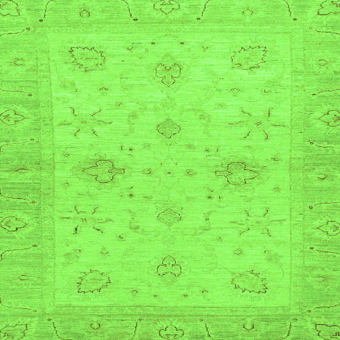 Square Machine Washable Oriental Green Traditional Area Rugs, wshabs3990grn