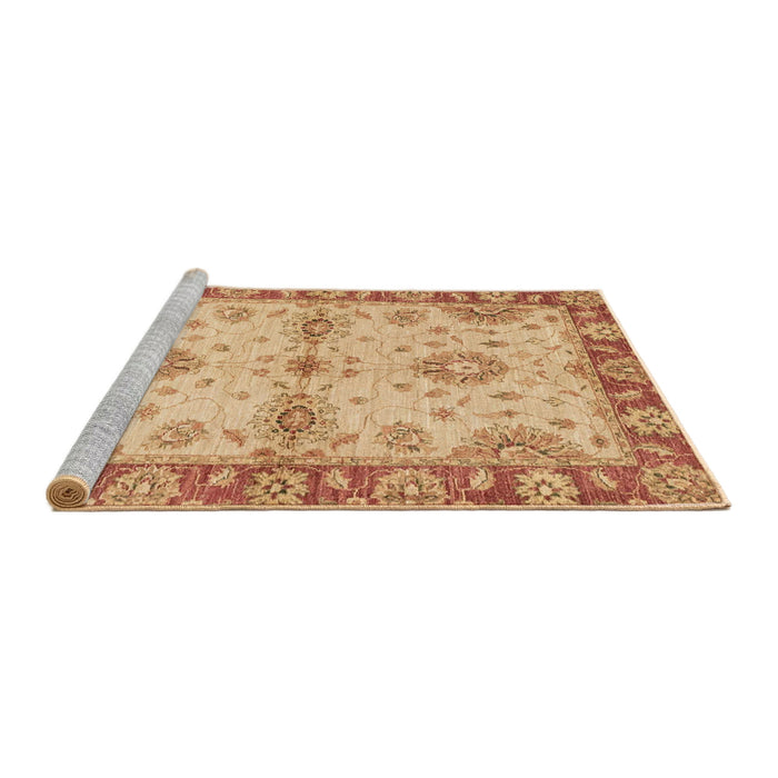 Sideview of Machine Washable Abstract Orange Rug, wshabs3991