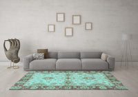 Machine Washable Abstract Light Blue Modern Rug, wshabs3991lblu