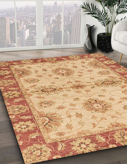 Abstract Orange Modern Rug in Family Room, abs3991