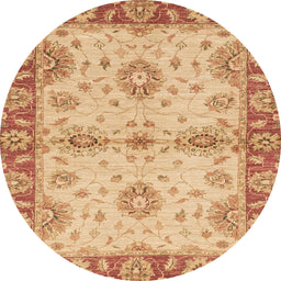 Round Abstract Orange Modern Rug, abs3991
