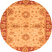 Round Abstract Orange Modern Rug, abs3991org