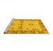 Sideview of Machine Washable Abstract Yellow Modern Rug, wshabs3991yw