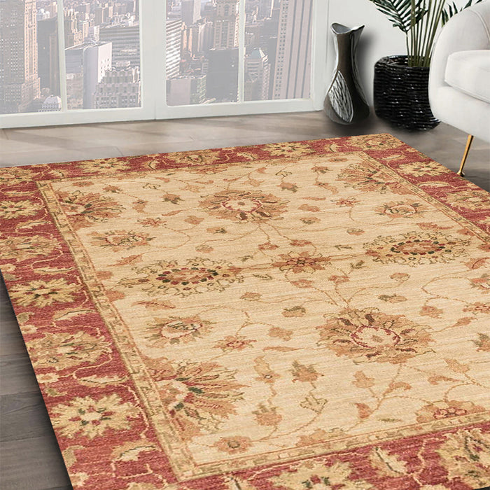 Abstract Orange Modern Rug in Family Room, abs3991