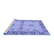 Sideview of Machine Washable Abstract Blue Modern Rug, wshabs3991blu