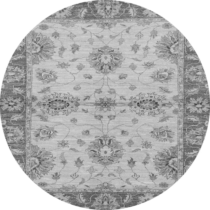 Round Abstract Gray Modern Rug, abs3991gry