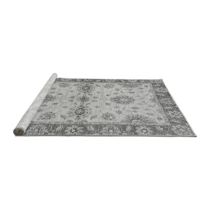 Sideview of Machine Washable Abstract Gray Modern Rug, wshabs3991gry