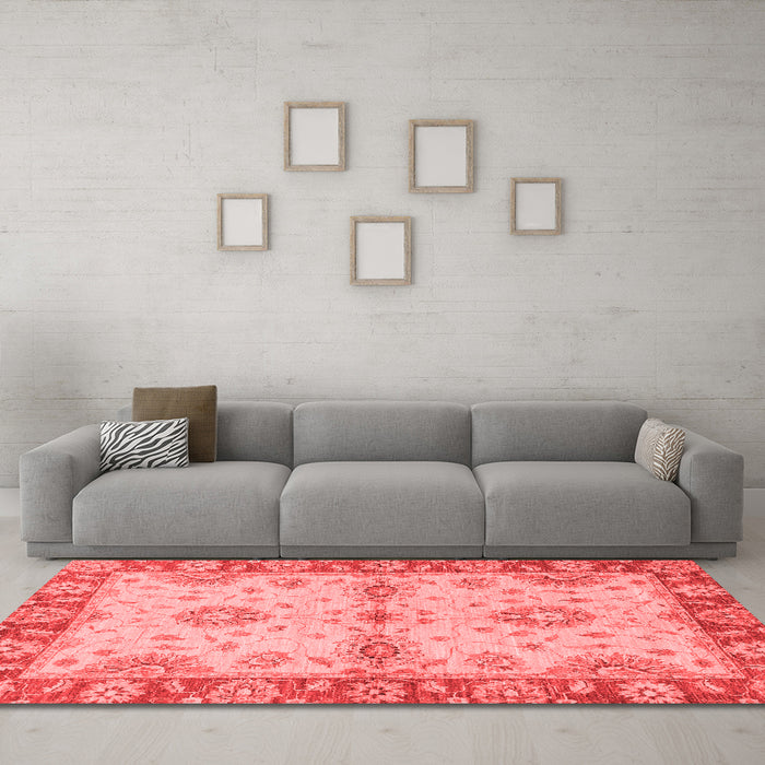Modern Red Washable Rugs
