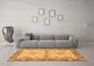 Machine Washable Abstract Brown Modern Rug in a Living Room,, wshabs3991brn