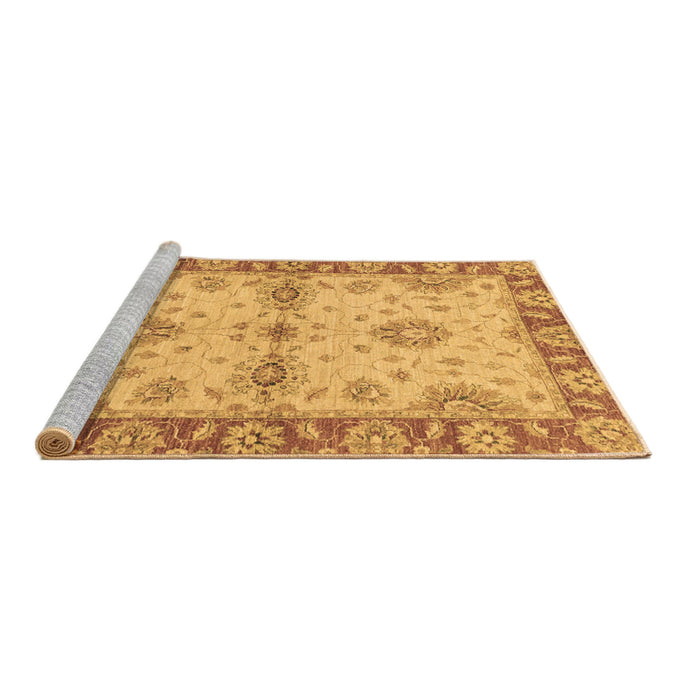 Sideview of Machine Washable Abstract Brown Modern Rug, wshabs3991brn