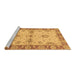 Sideview of Machine Washable Abstract Brown Modern Rug, wshabs3991brn