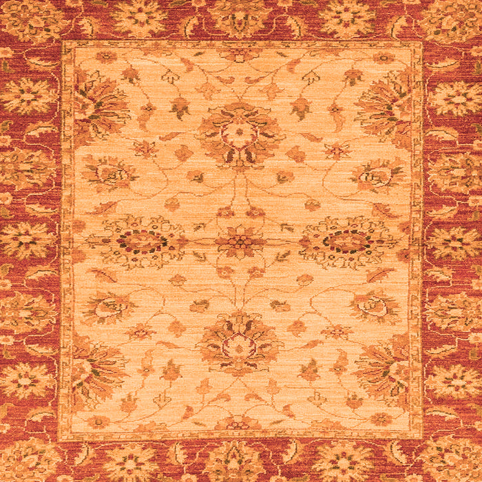 Square Machine Washable Abstract Orange Modern Area Rugs, wshabs3991org