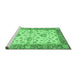 Sideview of Machine Washable Oriental Emerald Green Traditional Area Rugs, wshabs3992emgrn