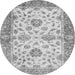 Round Oriental Gray Traditional Rug, abs3992gry