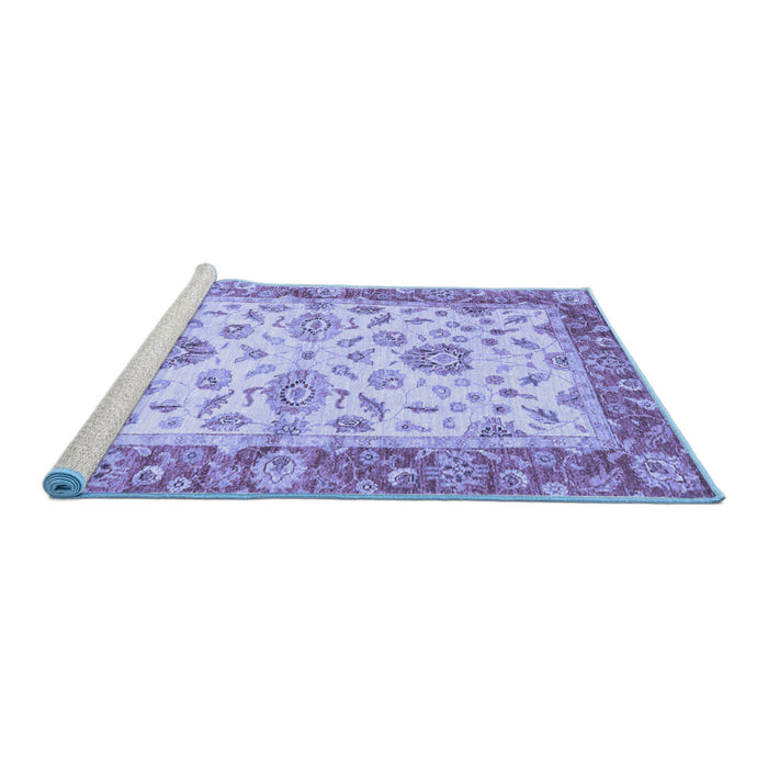 Sideview of Machine Washable Oriental Blue Traditional Rug, wshabs3992blu