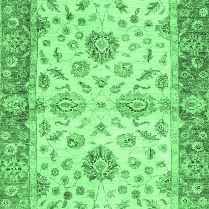 Machine Washable Oriental Emerald Green Traditional Area Rugs, wshabs3992emgrn