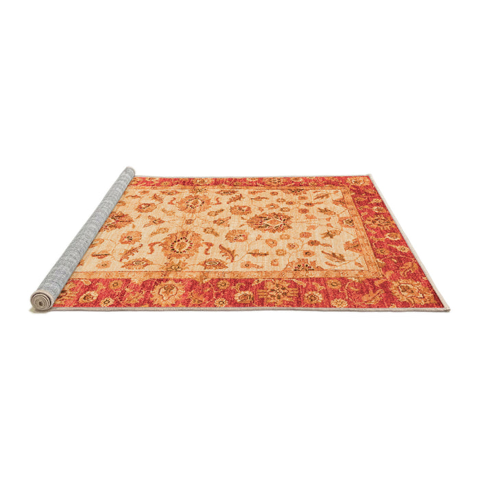 Sideview of Machine Washable Oriental Orange Traditional Area Rugs, wshabs3992org