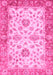 Machine Washable Oriental Pink Traditional Rug, wshabs3992pnk