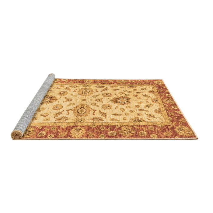 Sideview of Machine Washable Oriental Brown Traditional Rug, wshabs3992brn