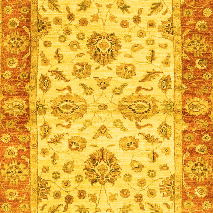 Machine Washable Oriental Yellow Traditional Rug, wshabs3992yw