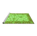 Sideview of Machine Washable Oriental Green Traditional Area Rugs, wshabs3992grn