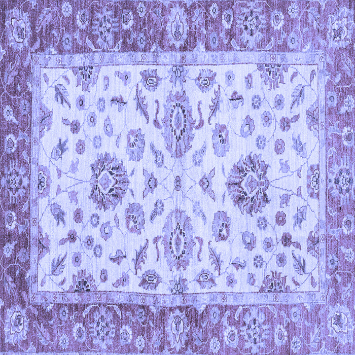 Square Machine Washable Oriental Blue Traditional Rug, wshabs3992blu