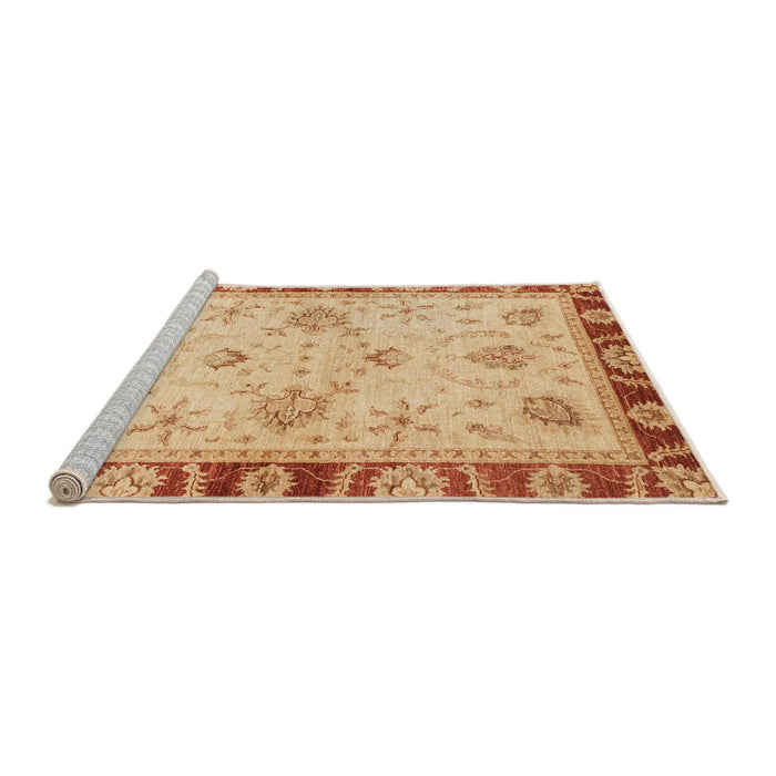 Sideview of Machine Washable Abstract Orange Rug, wshabs3993