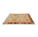 Sideview of Machine Washable Abstract Orange Rug, wshabs3993