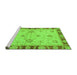 Sideview of Machine Washable Oriental Green Traditional Area Rugs, wshabs3993grn