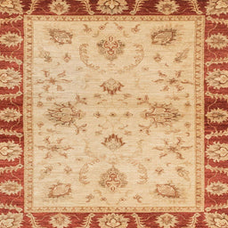 Square Machine Washable Abstract Orange Rug, wshabs3993