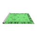 Sideview of Machine Washable Oriental Emerald Green Traditional Area Rugs, wshabs3993emgrn