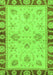 Machine Washable Oriental Green Traditional Area Rugs, wshabs3993grn