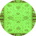 Round Oriental Green Traditional Rug, abs3993grn