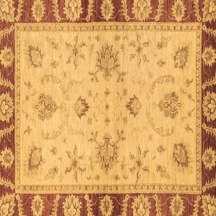 Square Oriental Brown Traditional Rug, abs3993brn