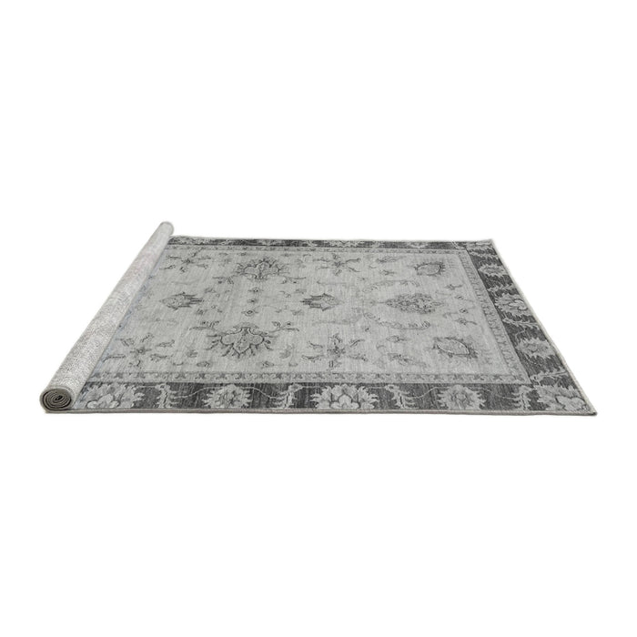 Sideview of Machine Washable Oriental Gray Traditional Rug, wshabs3993gry