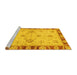 Sideview of Machine Washable Oriental Yellow Traditional Rug, wshabs3993yw