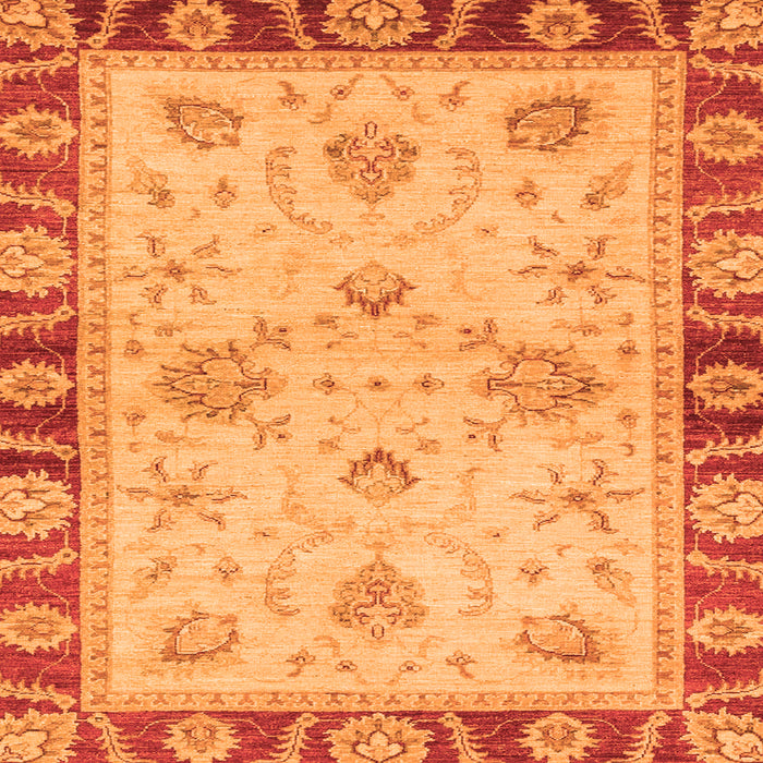 Square Oriental Orange Traditional Rug, abs3993org