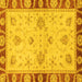 Square Oriental Yellow Traditional Rug, abs3993yw