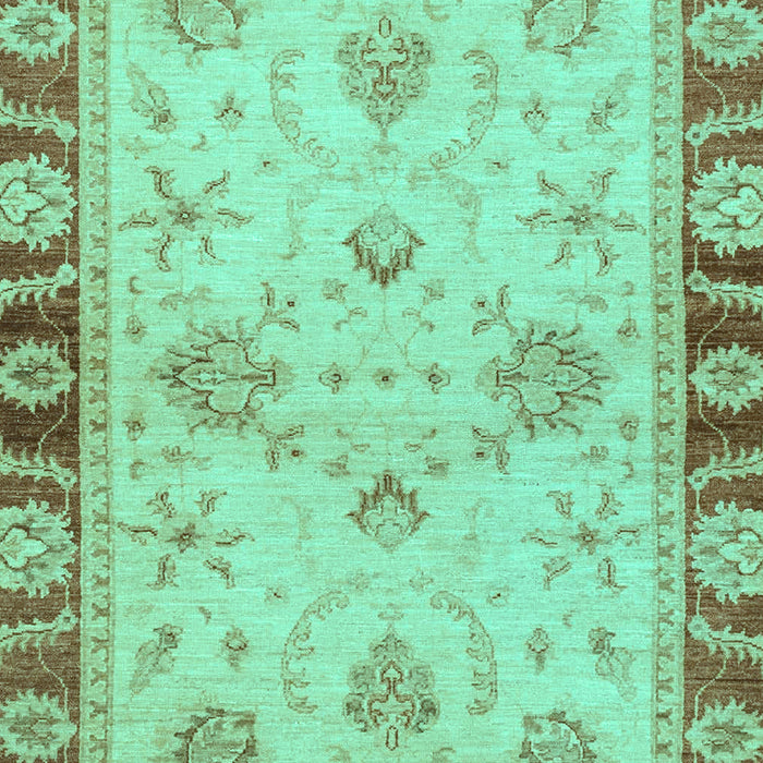 Machine Washable Oriental Turquoise Traditional Area Rugs, wshabs3993turq