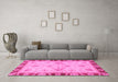 Machine Washable Oriental Pink Traditional Rug in a Living Room, wshabs3993pnk