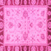 Square Oriental Pink Traditional Rug, abs3993pnk