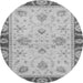 Round Oriental Gray Traditional Rug, abs3993gry