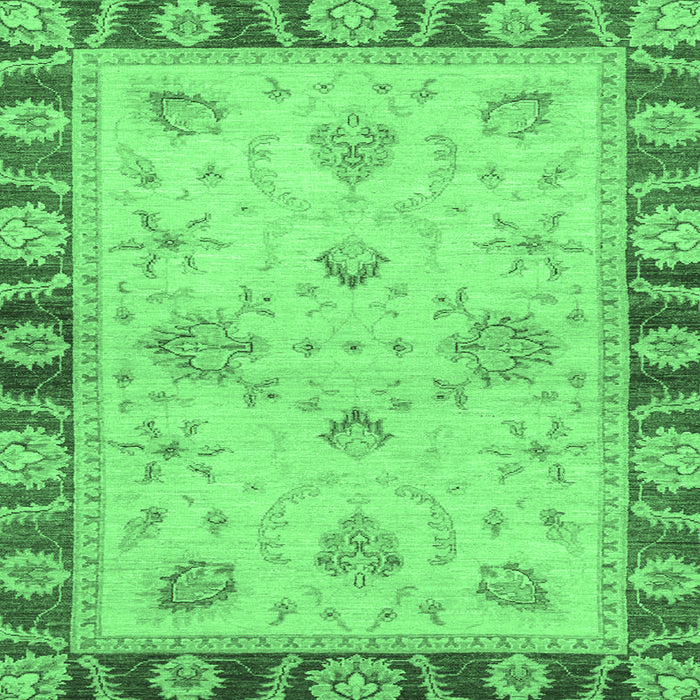 Square Oriental Emerald Green Traditional Rug, abs3993emgrn
