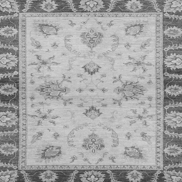 Square Machine Washable Oriental Gray Traditional Rug, wshabs3993gry