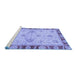 Sideview of Machine Washable Oriental Blue Traditional Rug, wshabs3993blu