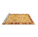 Sideview of Machine Washable Oriental Brown Traditional Rug, wshabs3993brn