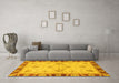 Machine Washable Oriental Yellow Traditional Rug in a Living Room, wshabs3993yw