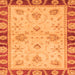 Square Machine Washable Oriental Orange Traditional Area Rugs, wshabs3993org